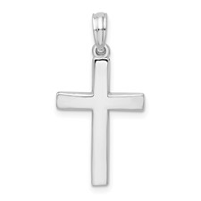 Sterling Silver Rhodium Plated Cross Pendant